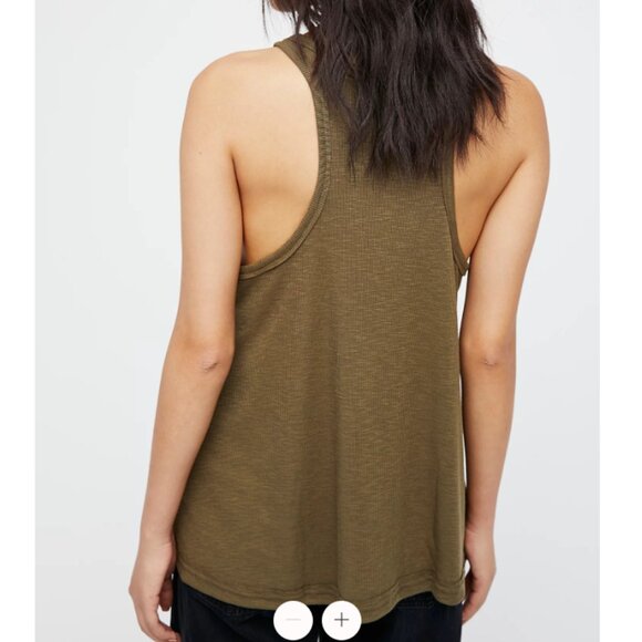 Free People Intimately Long Beach Tank Top in Army Green Small - Picture 2 of 6